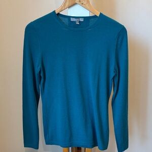 Neiman Marcus The Cashmere Collection Teal Crewneck Sweater